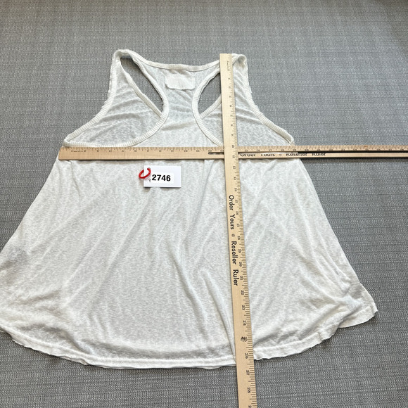 POL Cami Tank Top Shirt‎ Womens Large White Raw Hems Racerback Y23k Whimsy - Picture 5 of 8